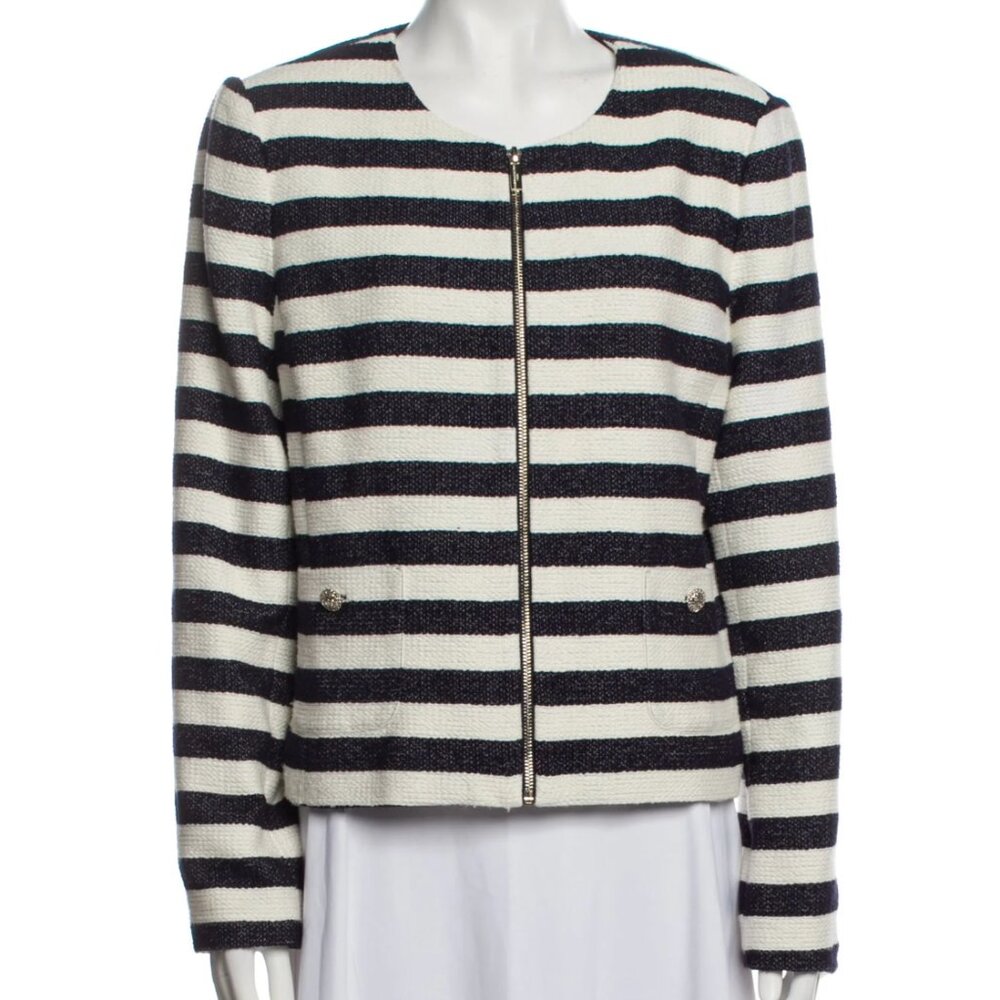 Karl Lagerfield Navy Blue and White Striped Jacket